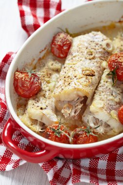 Baked kingklip fish